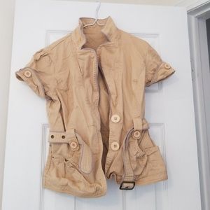 Rue 21 Khaki Colored Short Sleeve Vest